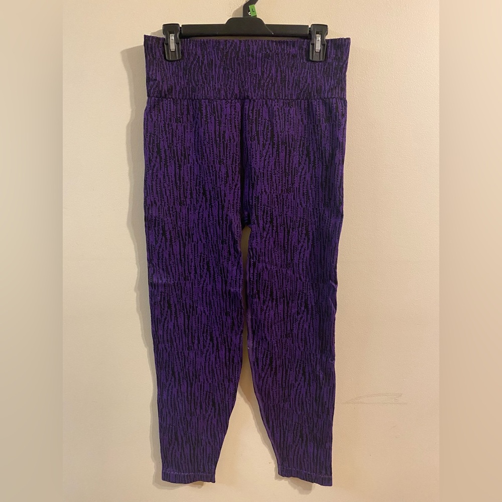 Athleta Flurry Elemental Tight Leggings Purple Black High Waist Size‎ XL